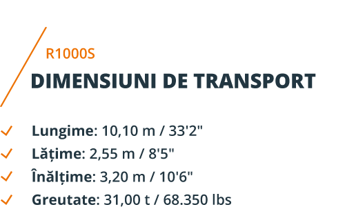 Rockster R1000S - dimensiuni de transport